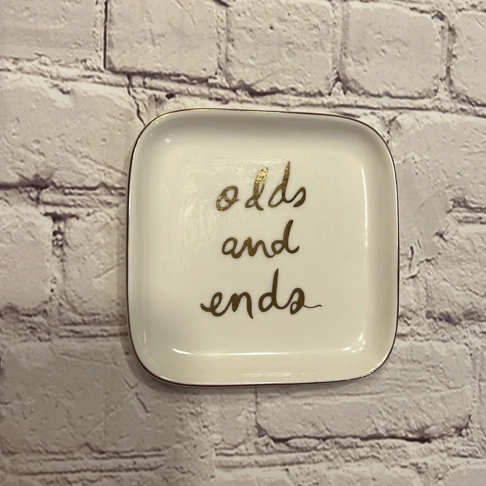 Rue21 White & Gold Jewelry Dish